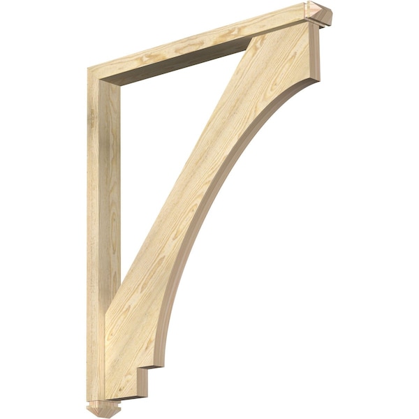 Ekena Millwork Imperial Arts and Crafts Rough Sawn Bracket w/ Offset Brace, Douglas Fir, 4"W x 36"D x 44"H BKT0402X36X44IMP03RDF - main